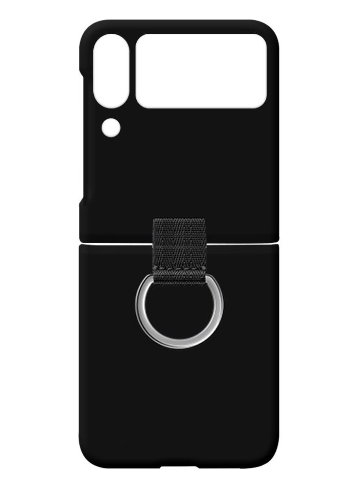 CATANES Samsung Galaxy Z Flip 4 Case with Ring Holder Metal Finger Grip Bracket Folding Cover Compatible with Galaxy Z Flip4 6.7 inch Black - Image 3