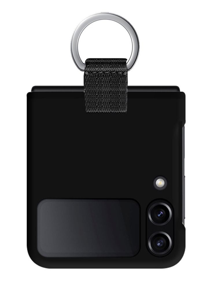 CATANES Samsung Galaxy Z Flip 4 Case with Ring Holder Metal Finger Grip Bracket Folding Cover Compatible with Galaxy Z Flip4 6.7 inch Black - Image 2