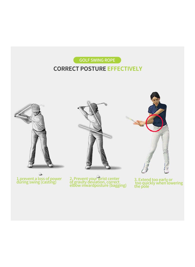 Generic Golf Swing Rope Trainer, Golf Swing Training Aid Warm-up Posture Corrector, Golf Swing Practice Rope for golf Beginner Improve Speed Rhythm Golf Rope Trainer Equipment for Golf Lover - Image 4