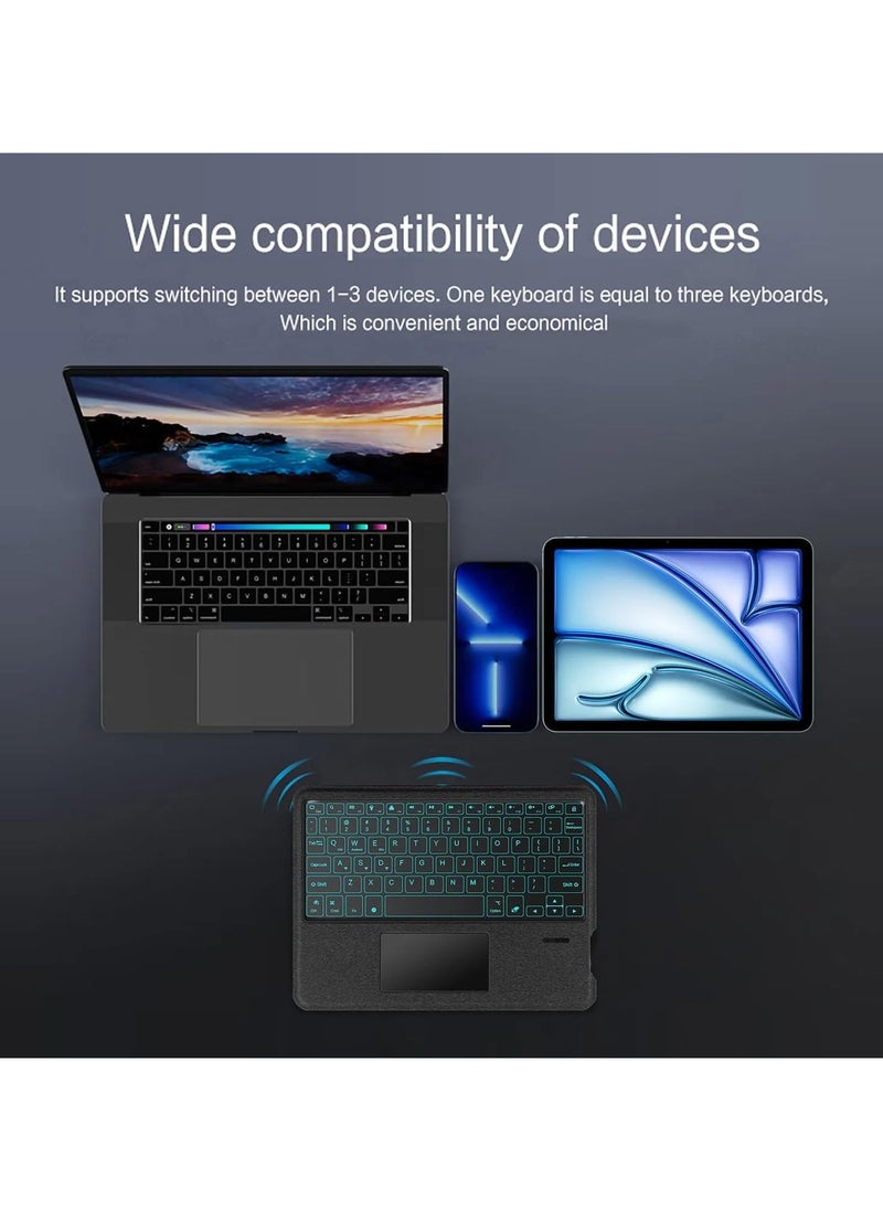 General Backlit Keyboard for iPad Air 13 (2025) 13-inch (M3), Leather Case with Pen Holder, Magnetic Removable Detachable Wireless Bluetooth Touchpad Trackpad Keyboard  - Image 4