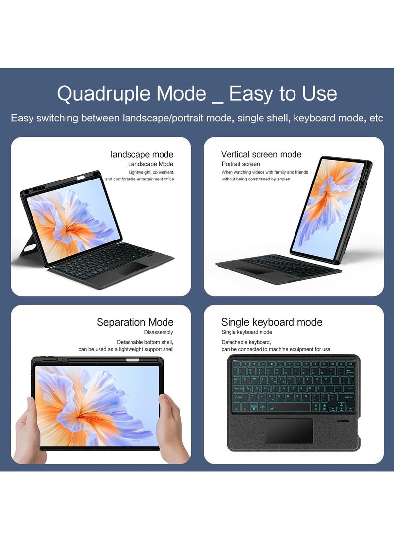 General Backlit Keyboard for iPad Air 13 (2025) 13-inch (M3), Leather Case with Pen Holder, Magnetic Removable Detachable Wireless Bluetooth Touchpad Trackpad Keyboard  - Image 5