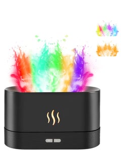 Houmt Upgraded Flame Air Diffuser Humidifier 7 Different Colours Flame Essential Oil Diffuser Aroma Diffuser for Home Office or Yoga with Auto-Off Protection Black  - Image 1