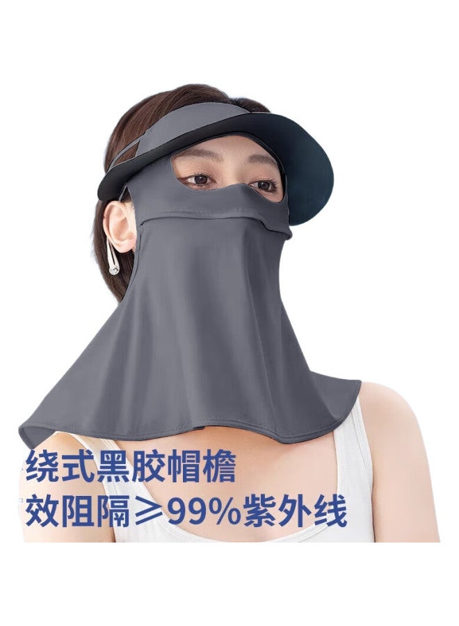 Ousen Sun Protection Face Mask For Women, Summer Sun Hat, Ice Silk Face Cover, Integrated Neck Protection, Cycling Full Face Uv Protection Mask - Image 2