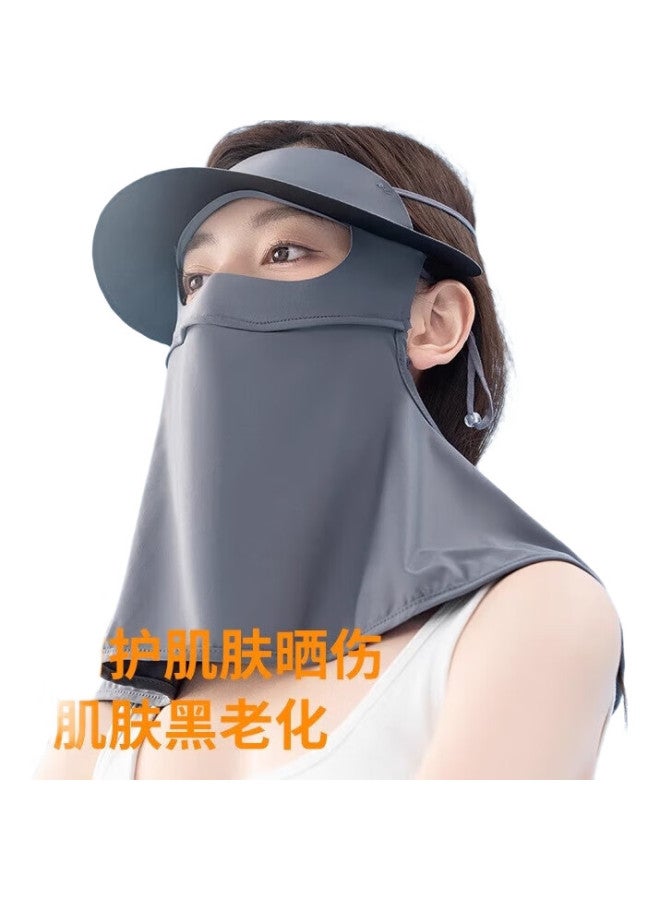 Ousen Sun Protection Face Mask For Women, Summer Sun Hat, Ice Silk Face Cover, Integrated Neck Protection, Cycling Full Face Uv Protection Mask - Image 3