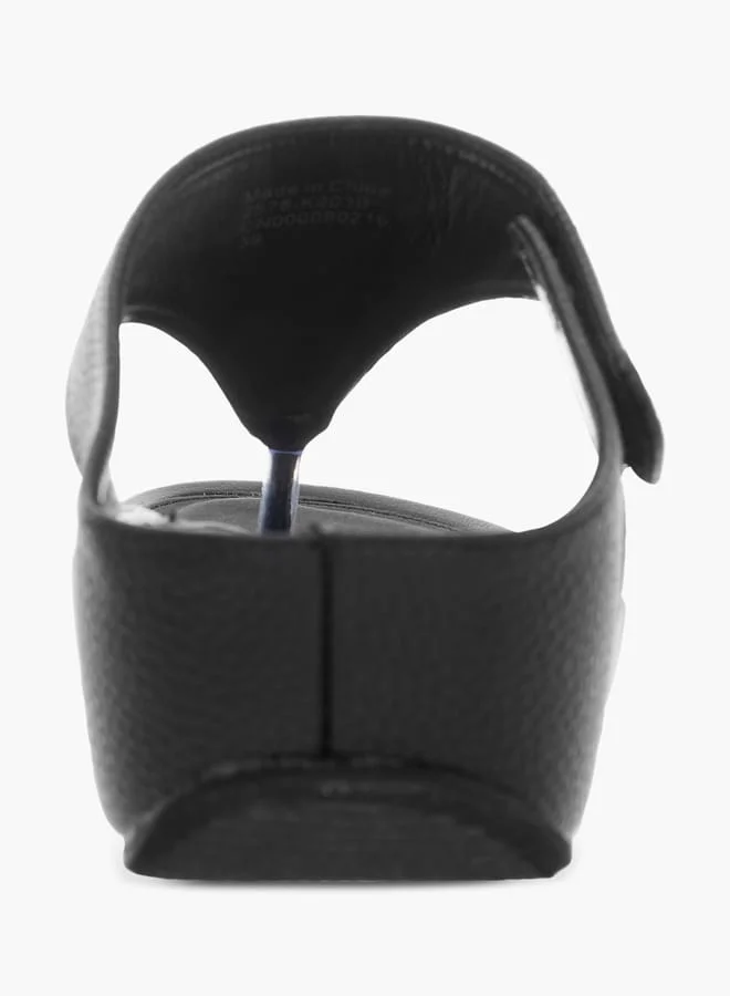 Flora Bella By Shoexpress Women Textured Slip-On Comfort Sandals with Wedge Heels