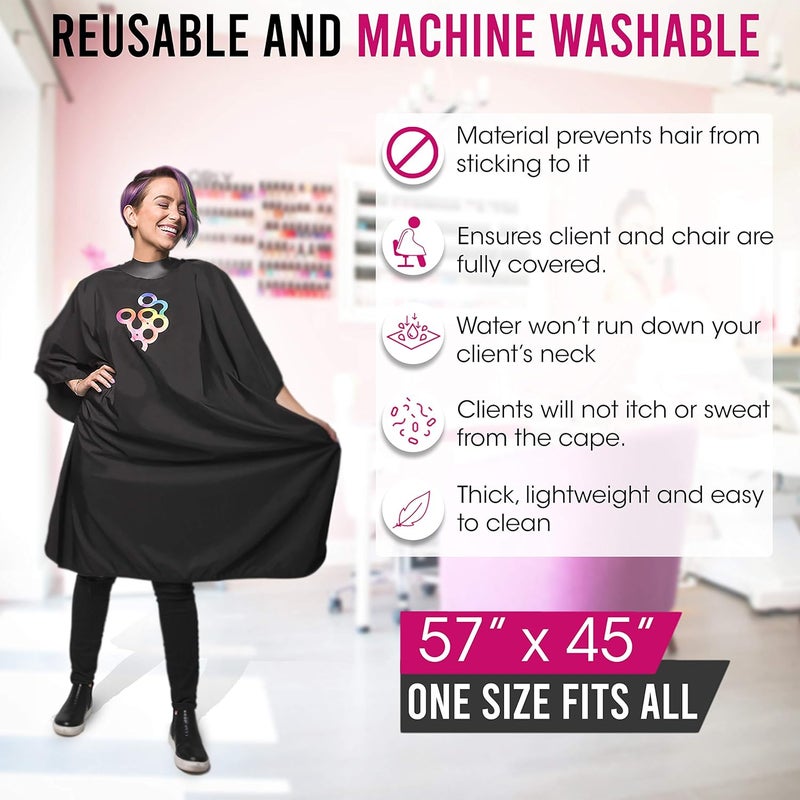 framar Professional Hair Cutting Cape – Hair Cutting Capes For Adults, Salon Cape For Hair Cutting, Capa De Peluqueria Professional, Barber Capes, Haircutting Capes For Adults – Rubberized Collar - Image 3