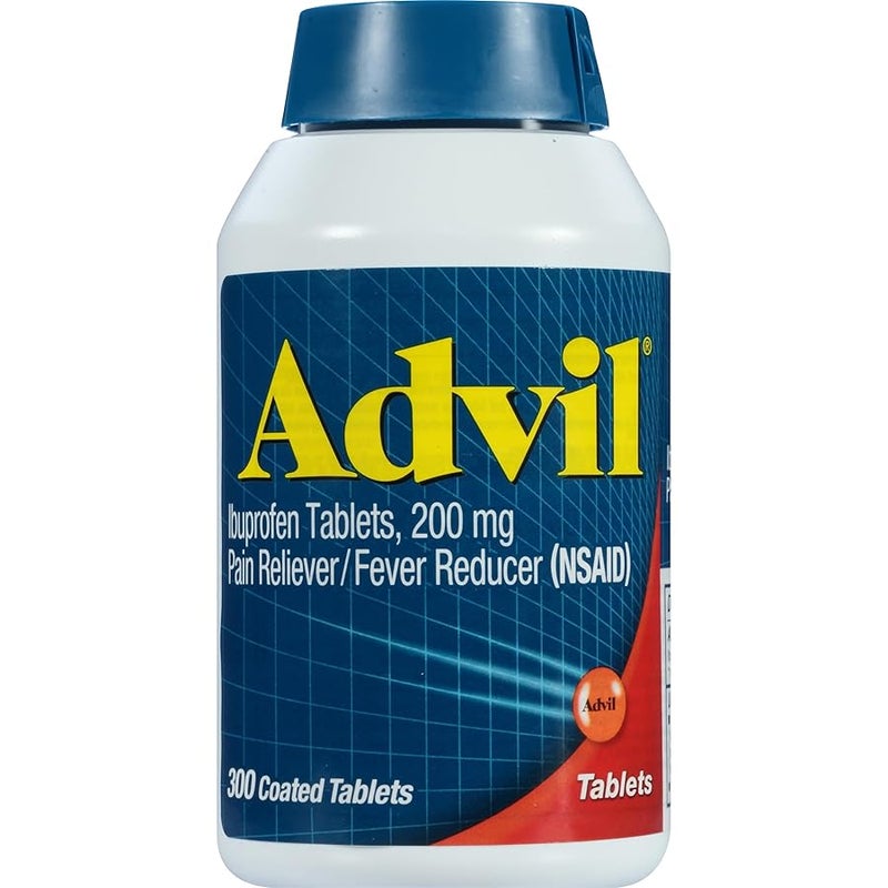 Advil Pain Reliever and Fever Reducer, Ibuprofen 200mg for Pain Relief - 300 Count,  PM Pain Reliever and Nighttime Sleep Aid, Ibuprofen for Pain Relief and Diphenhydramine Citrate - 2 Count - Image 1