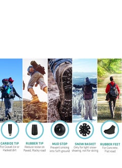 Generic Trekking Poles Collapsible Nordic Hiking Poles - Cork Handle 2pc Ultralight Folding Walking Sticks, Hiking Sticks, Lightweight Aluminum Foldable Trekking Walking Sticks for Seniors Women Men  - Image 5