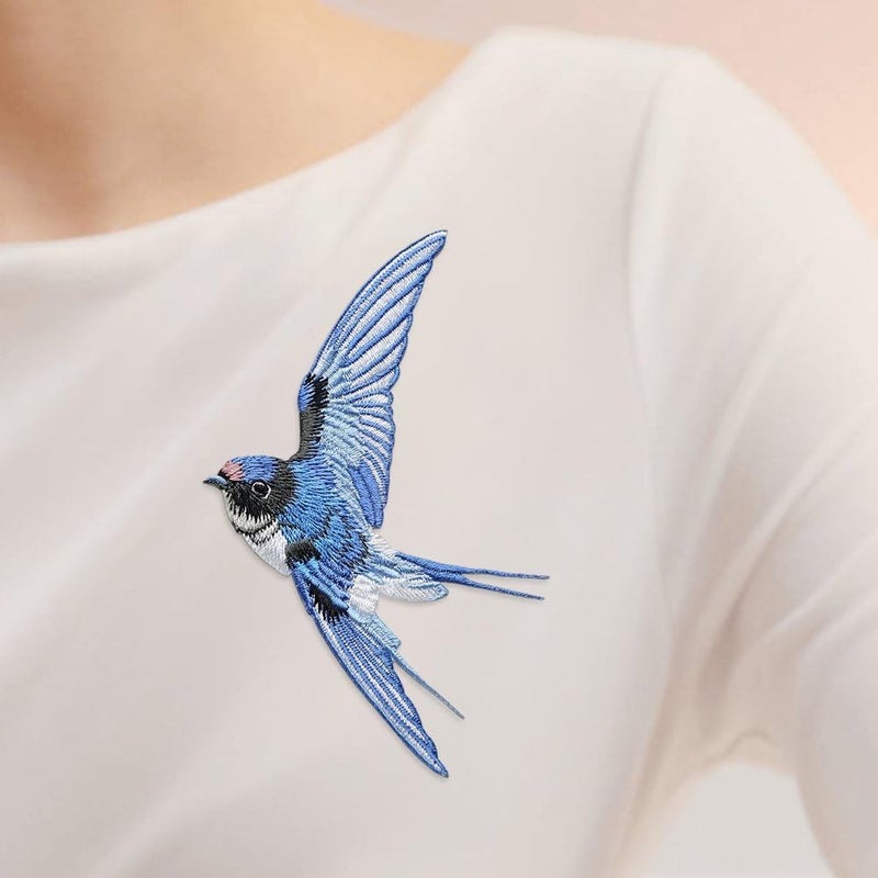 Sanfly Swallow Embroidered Patches 1 Pair Birds Assorted Iron-on or Sew-on Embroidered Patch Clothing Repair Patches Decorative Patches for Bags Hats - Image 4
