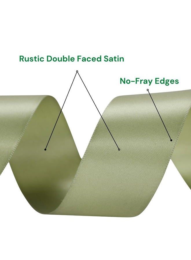 Rokateam Sage Green Ribbon 1-1/2 Inch x 50 Yards – Rustic Double Faced Satin Ribbon for Wedding Decor, Gift Wrapping & Floral Styling - Image 4