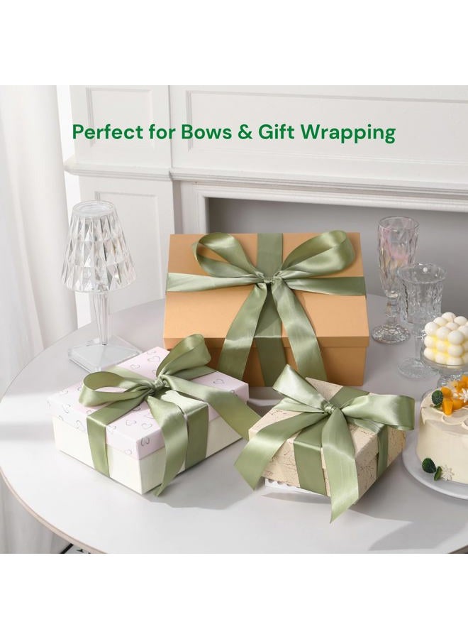 Rokateam Sage Green Ribbon 1-1/2 Inch x 50 Yards – Rustic Double Faced Satin Ribbon for Wedding Decor, Gift Wrapping & Floral Styling - Image 2