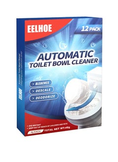 EELHOE Toilet Bowl Cleaner Tablets 12 PACK, Automatic Toilet Bowl Cleaners with Bleach, Durable Toilet Tank Cleaners with Sustained-Release Technology, Household Toilet Cleaners with Easy Operation