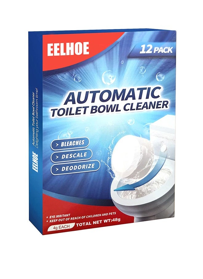 EELHOE - EELHOE Toilet Bowl Cleaner Tablets 12 PACK, Automatic Toilet Bowl Cleaners with Bleach, Durable Toilet Tank Cleaners with Sustained-Release Technology, Household Toilet Cleaners with Easy Operation - Image 1