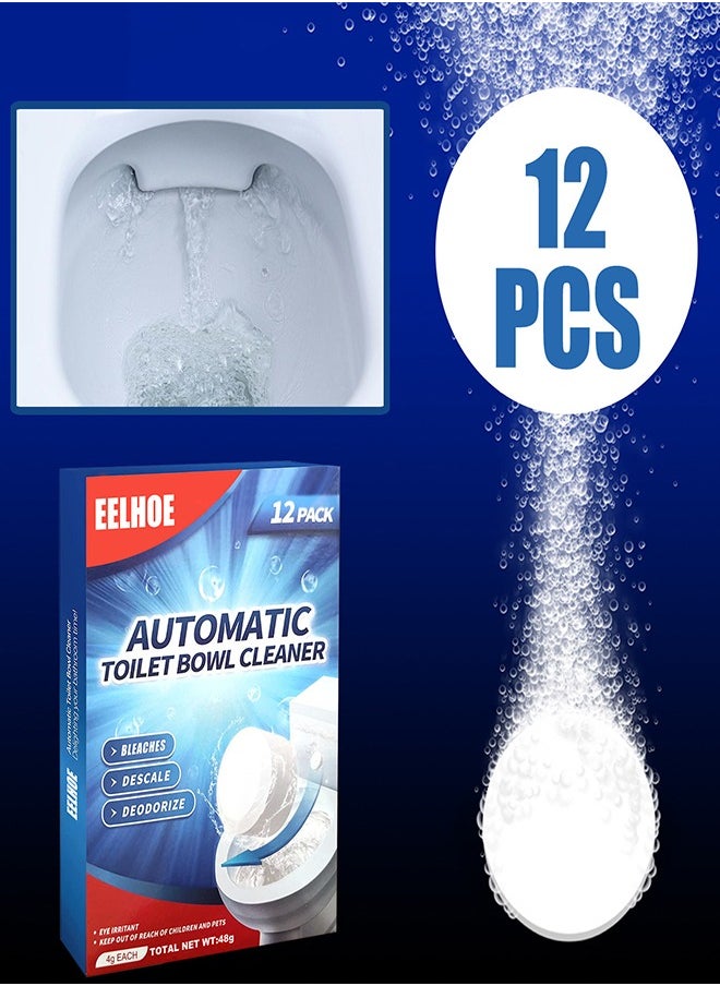 EELHOE - EELHOE Toilet Bowl Cleaner Tablets 12 PACK, Automatic Toilet Bowl Cleaners with Bleach, Durable Toilet Tank Cleaners with Sustained-Release Technology, Household Toilet Cleaners with Easy Operation - Image 1
