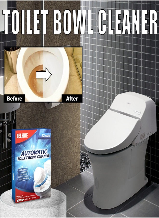EELHOE - EELHOE Toilet Bowl Cleaner Tablets 12 PACK, Automatic Toilet Bowl Cleaners with Bleach, Durable Toilet Tank Cleaners with Sustained-Release Technology, Household Toilet Cleaners with Easy Operation - Image 1