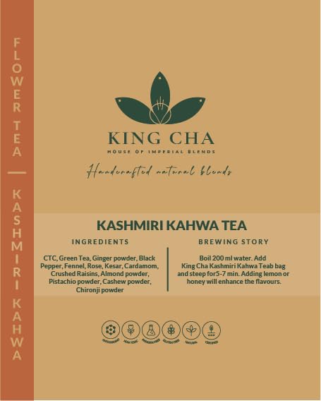 KING CHA شاي كشميري كا كينغ تشا | شاي كشميري كا | شاي أخضر بالزعفران | قهوة كشميرية تقليدية | شاي كشميري أصلي | شاي أخضر متبل | شاي ديتوكس مع الزعفران والهيل | شاي أخضر معزز للمناعة | نكهات أصلية طبيعية 100% - Image 3