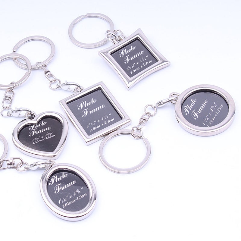 10 PCS Keychain Keyring Hanging Photo Frame Ornament (Black+ , Mixed Style) - Image 1