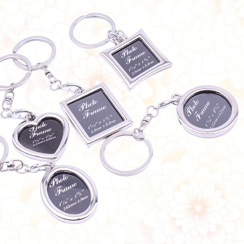 10 PCS Keychain Keyring Hanging Photo Frame Ornament (Black+ , Mixed Style) - Image 4