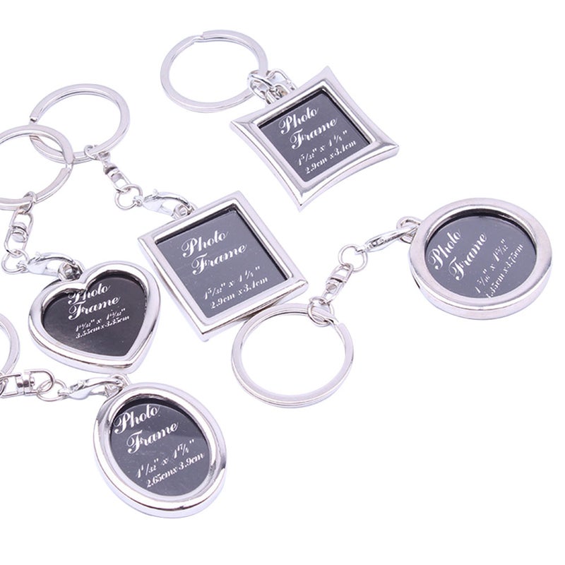 10 PCS Keychain Keyring Hanging Photo Frame Ornament (Black+ , Mixed Style) - Image 2