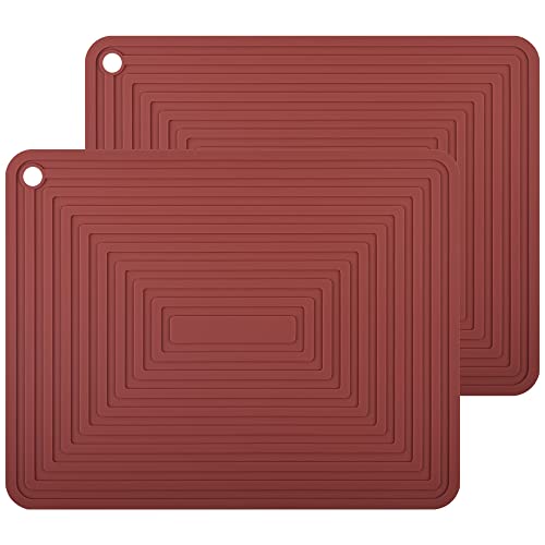 Smithcraft Silicone Trivets for Hot Dishes Pots and Pans, Red Hot Pads for Kitchen, Silicone Pot Holders Mats, Heat