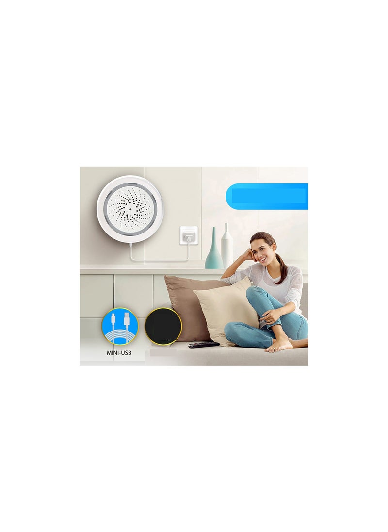 Y&D - Smart Wi-Fi Siren Alarm, Wireless Burglar Alarm with Sound and Light, 100dB Sounder, Tuya App Control, No Hub Required, for House, Apartment, Compatible Alexa, Google Assistant(1 Pack) - Image 1