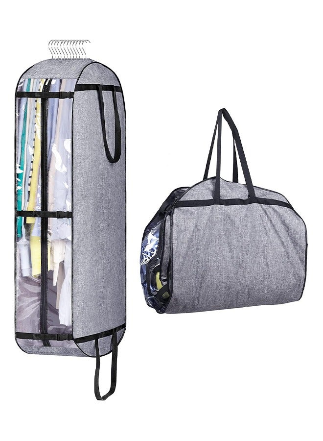 Hihonor 2 in 1 Portable Extra Large Hanging Closet Organizer, Hanging Garment Bags, Closet Storage Bag, Moving Bags, skirt Clothes Storage Bag, Moving Garment, Dresses Suit Protector Cover, Cloth Travel Bag  - Image 1