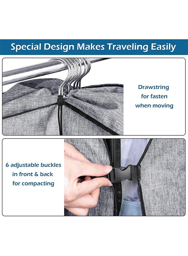 Hihonor 2 in 1 Portable Extra Large Hanging Closet Organizer, Hanging Garment Bags, Closet Storage Bag, Moving Bags, skirt Clothes Storage Bag, Moving Garment, Dresses Suit Protector Cover, Cloth Travel Bag  - Image 4
