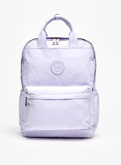 ميسي Missy Logo Applique Backpack with Adjustable Strap and Zip Closure - 12x41x30 cm
