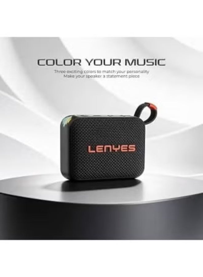 Lenyes S216 6W Bluetooth Portable Speaker, IPX7 Waterproof Wireless Speaker with Deep Bass, TWS Stereo Pairing, TF Card Support, Compact Outdoor Music Speaker - Black - Image 4