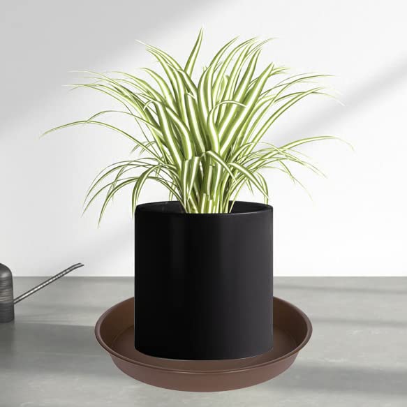 Bleuhome 6 Pack Plant Saucer Tray, 4 5 6 8 10 12 13 15 17 19 inch Plant Saucers, Heavy Duty Plastic Plant Drip Trays for Indoors, Flower Plant Water Tray, Plant Trays for Pots Base (6 inch, Chocolate) - Image 3
