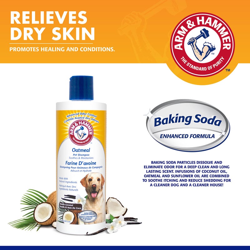 Arm & Hammer for Pets Oatmeal Shampoo for Dogs | Best Dog Shampoo for Dry, Itchy Skin | Soothing Oatmeal Dog Shampoos in Warm and Inviting Vanilla Coconut Scent, 16 oz,White - Image 2