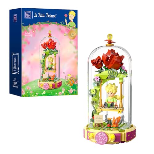 PANTASY Le Petit Prince Building Block Set Rose Swing Collectible Model Creative DIY Dust Cover Decorative Piece Storytelling Minifigure Adults and Kids Home Decor - Image 1
