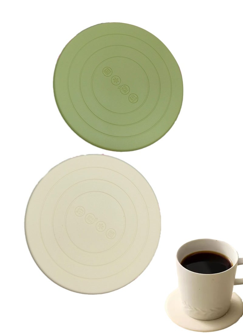 yIFeNG Silicone Coasters, Coasters for Coffee Drinks 2 Set Non-Slip Cup Coasters, Heat Resistant Cup Mate, Soft Coaster for Tabletope Protection, Furniture from Damage  - Image 1