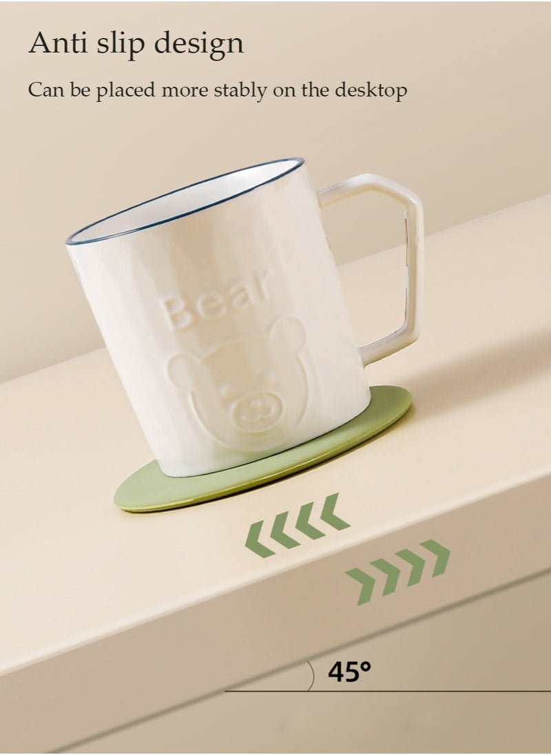 yIFeNG Silicone Coasters, Coasters for Coffee Drinks 2 Set Non-Slip Cup Coasters, Heat Resistant Cup Mate, Soft Coaster for Tabletope Protection, Furniture from Damage  - Image 4