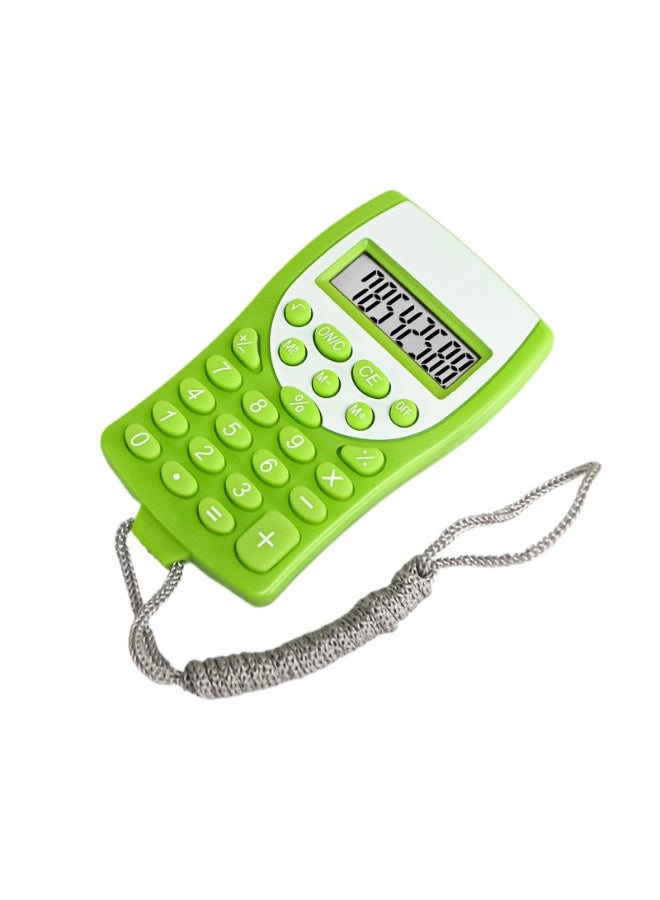 آلة حاسبة إلكترونية ، شاشة رقمية، تصميم محمول مع حبل، مناسبة للمكتب والمدرسة خفيفة الوزن ومناسبة للحقائب المدرسية وحقائب العمل (اخضر) - Image 3