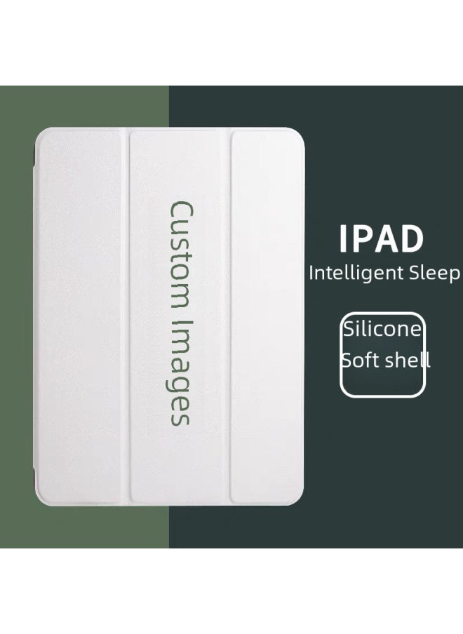 Generic - Customized Ipad Tablet Protective Case 9th Gen Magnetic Attraction Sleep Mode Tri-fold 9.7 Inch Pen Slot 10.2nd Gen Release-Color:Airbag Three Fold  To Customize-Applicable Model:iPad 7/8/9-10.2 Inches - Image 1