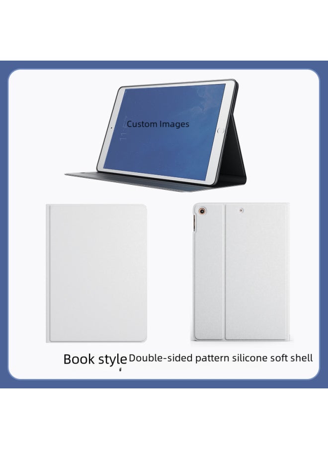 Generic - Customized Ipad Tablet Protective Case 9th Gen Magnetic Attraction Sleep Mode Tri-fold 9.7 Inch Pen Slot 10.2nd Gen Release-Color:Airbag Three Fold  To Customize-Applicable Model:iPad 7/8/9-10.2 Inches - Image 1