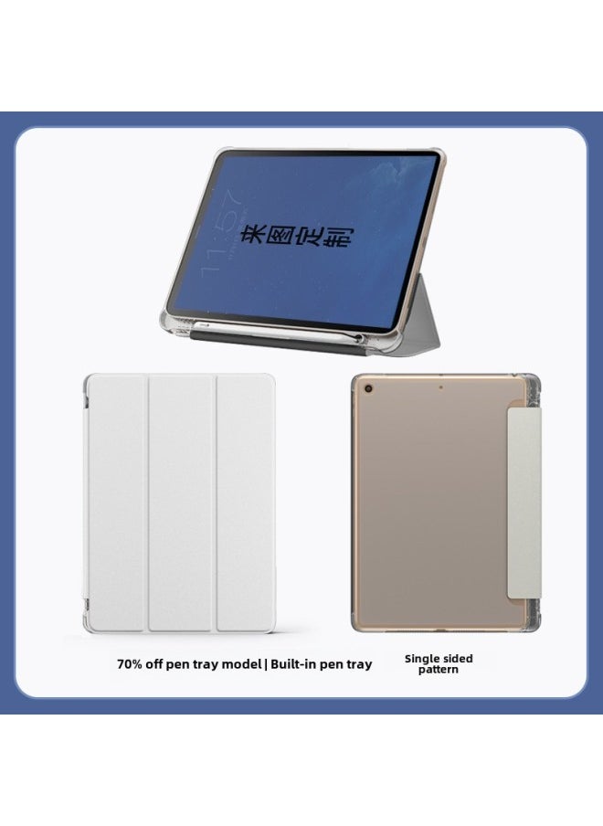 Generic - Customized Ipad Tablet Protective Case 9th Gen Magnetic Attraction Sleep Mode Tri-fold 9.7 Inch Pen Slot 10.2nd Gen Release-Color:Airbag Three Fold  To Customize-Applicable Model:iPad 7/8/9-10.2 Inches - Image 1