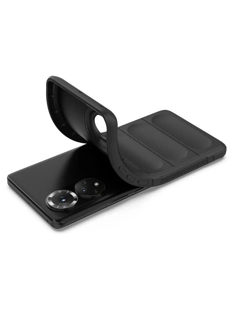 حافظة حماية ممتازة من السيليكون الخلفي متوافقة مع Honor 50/Nova 9 Magic Shield حافظة مقاومة للصدمات مع حماية للكاميرا (أزرق فاتح) - Image 5