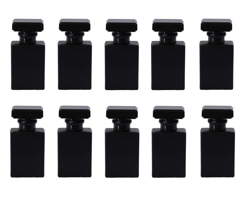 CTKcom 30ML Glass Perfume Bottles Empty Spray Perfume Bottles Square Refillable Portable Empty Refillable Perfume Atomizer Vials Reusable Cosmetic Containers for Perfume Essential Oils Liquids,10 Pack (Black) - Image 1