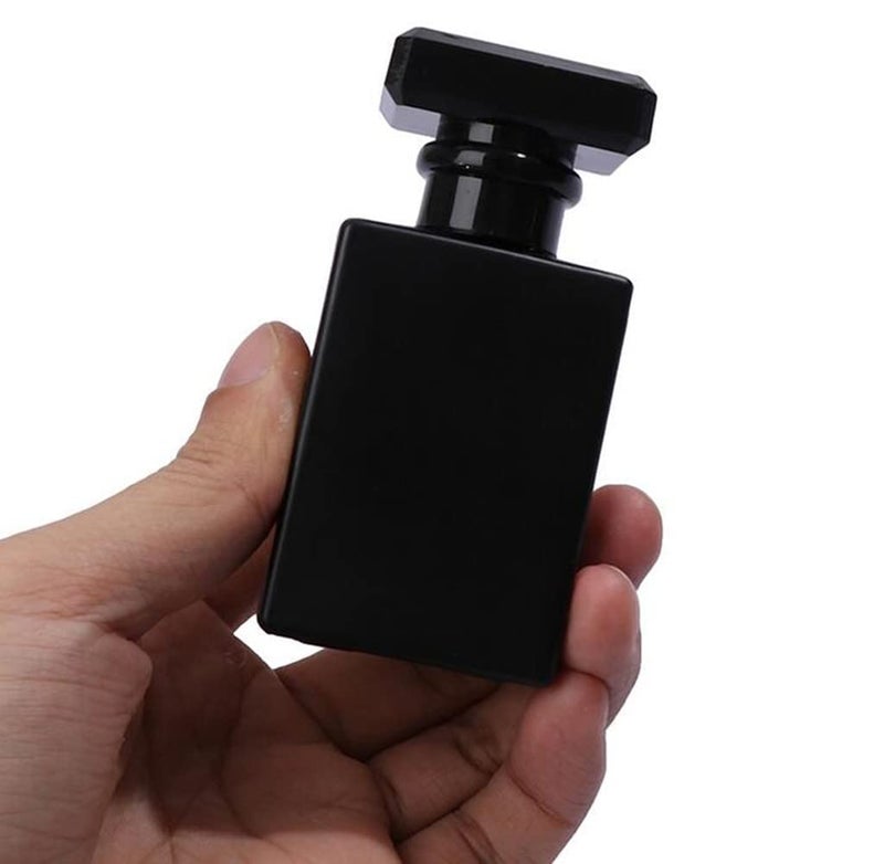 CTKcom 30ML Glass Perfume Bottles Empty Spray Perfume Bottles Square Refillable Portable Empty Refillable Perfume Atomizer Vials Reusable Cosmetic Containers for Perfume Essential Oils Liquids,10 Pack (Black) - Image 3