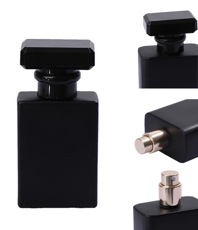 CTKcom 30ML Glass Perfume Bottles Empty Spray Perfume Bottles Square Refillable Portable Empty Refillable Perfume Atomizer Vials Reusable Cosmetic Containers for Perfume Essential Oils Liquids,10 Pack (Black) - Image 2