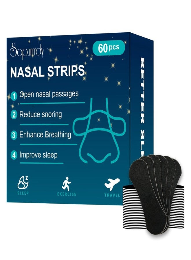 Sopurrrdy Soporrrdy 60ct Nasal Strips for Snoring: Extra-Strength Nasal Strips for Relief of Nasal Congestion and Improved Breathing During Sleep and Exercise - Image 1