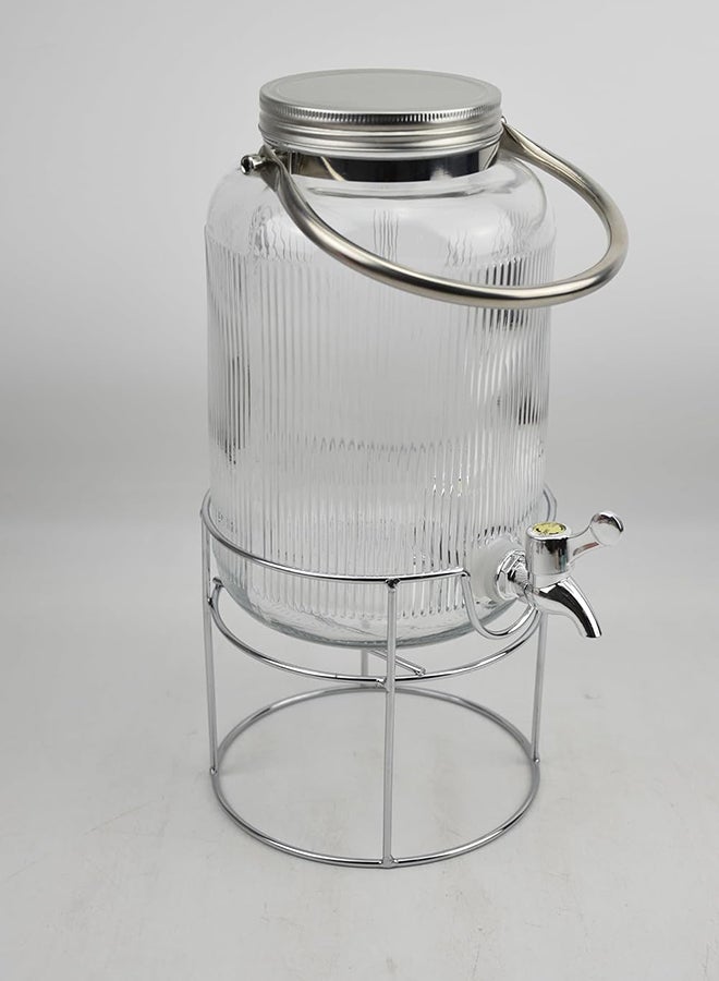 Orchid 4L Glass Beverage Dispenser with Metal Handle & Stand - Image 4