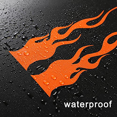 TOMALL 4 Pcs 7.8'' Flame Reflective Sticker for Car Vinyl Racing Sports Flame Stripe Decal for Golf Cart Off-Road Vehicles Motorcycles Bike Skateboard Laptop DIY Decoration (Orange) - Image 3
