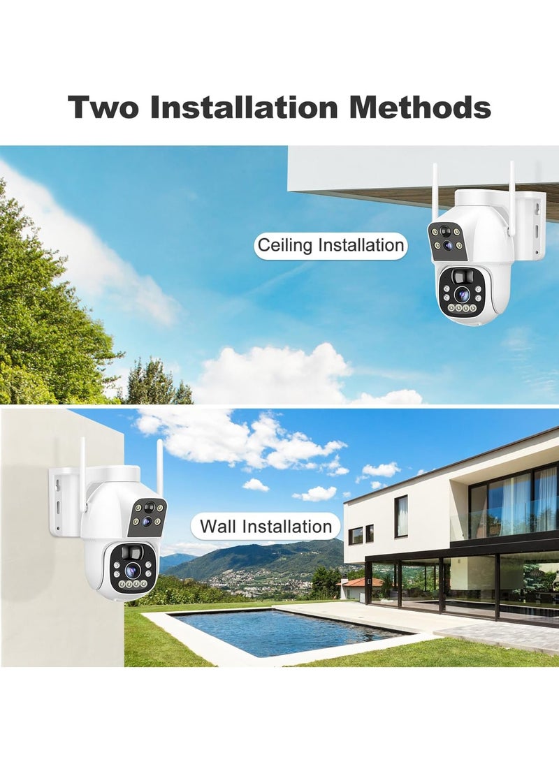 Generic Solar WiFi Security Camera Outdoor Wireless, 8W 15600mAh Battery Powered Home Surveillance Camera CCTV with Dual View, Dual lens Spotlight IP Camera with Color Night, PIR Detection  - Image 3