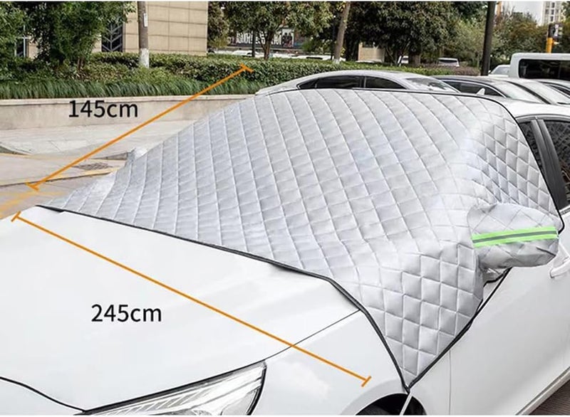 Car Windshield Snow Covers for Mitsubishi e-Evolution eK eK X,Windshield Cover for Ice and Snow Shade Blocks Winter Frost Hail Protector Accessories,245 * 145cm - Image 2