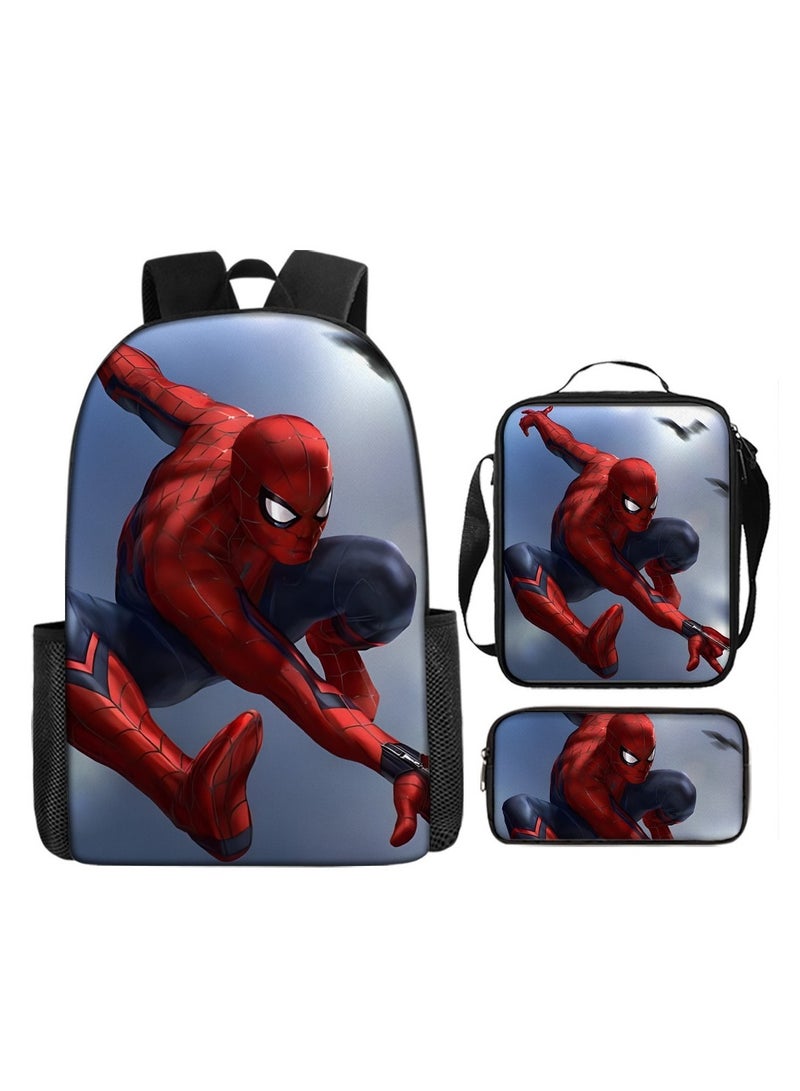 سبايدر مان حقيبة ظهر سبايدر مان للطلاب، مجموعة من ثلاث قطع 29*16*42 سم