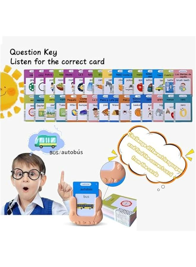 Bilingual Toddler Toys for 3, 4, 5, 6 Year Old Boys and Girls - Talking Flash Cards with 224/510 Sight Words - Montessori and Autism Sensory Learning Educational Toys - 510 Words in Spanish and Engl - Image 5