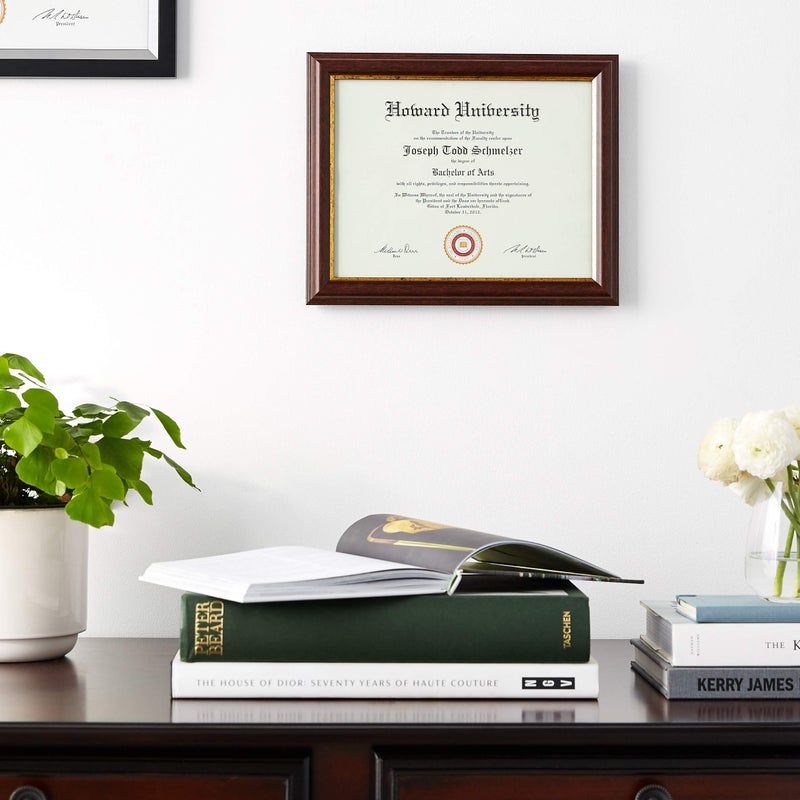 Lawrence Frames 185181 Walnut and Gold Document Picture Frame, 8.5x11 - Image 2